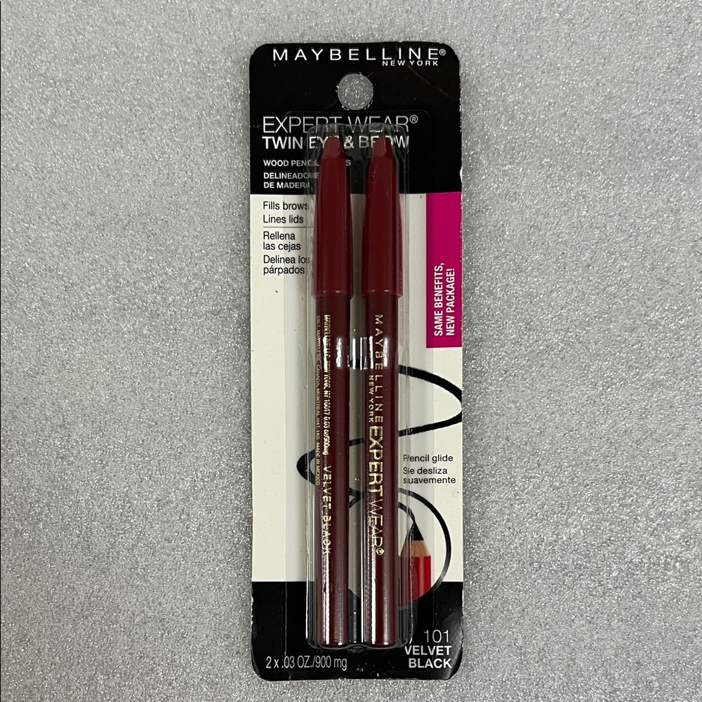Maybelline Expert Wear Twin Eye & Brow Pencils - Velvet Black